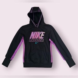 Nike Hoodie LaCrosse Therma Fit Black Spellout Hoodie Hooded Sweatshirt Size Sm